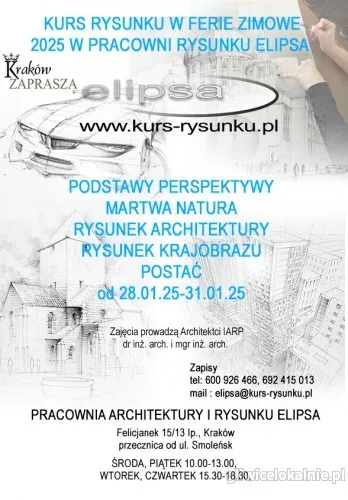 Kurs Rysunku w Ferie Zimowe 2025 w Pracowni Elipsa